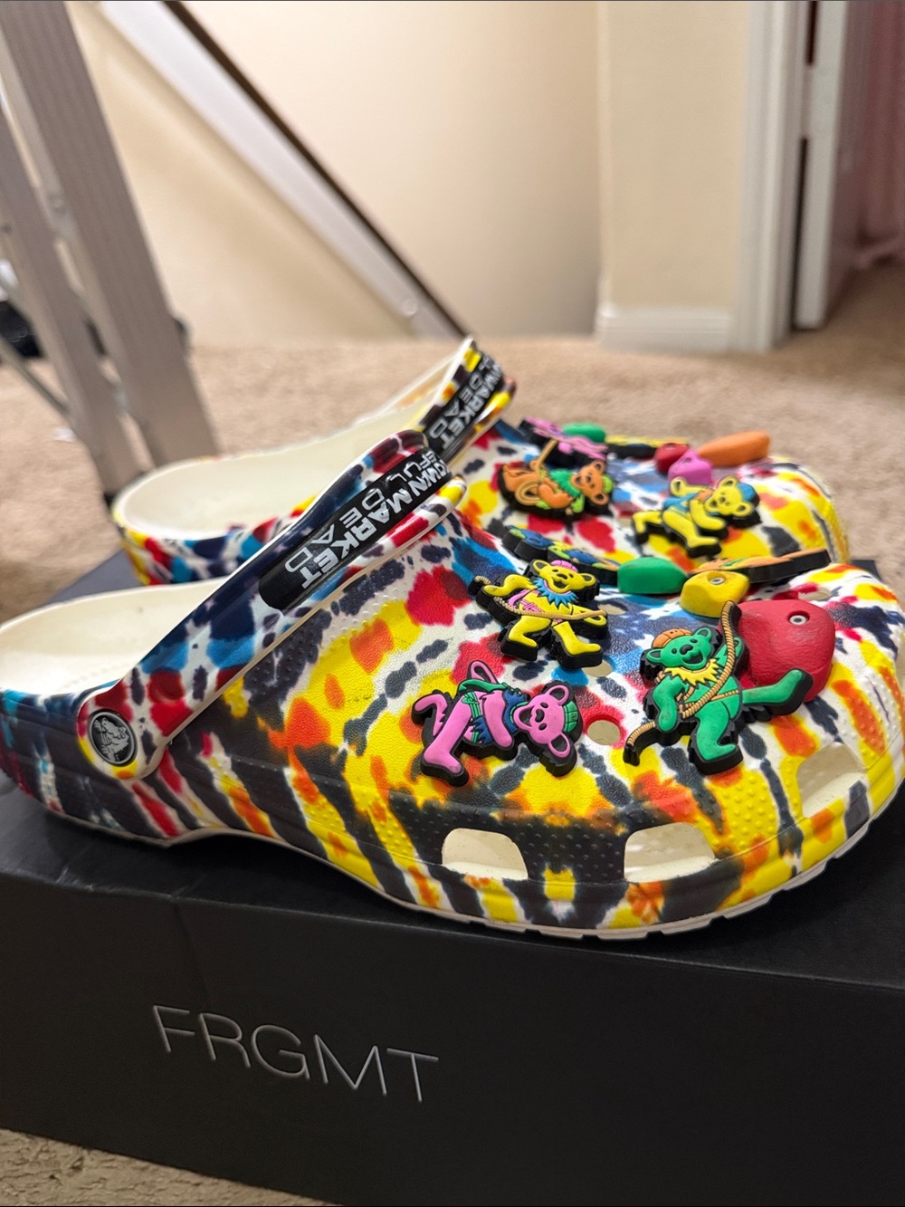 CROCS Tie-Dye Clogs with Multicolor Jibbitz